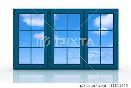 closed plastic window on white 11811835