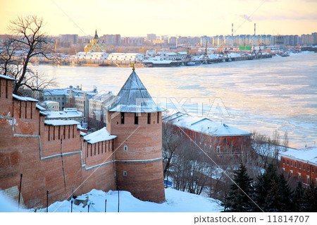 November view of Strelka from Nizhny Novgorod Kremlin Russia 11814707
