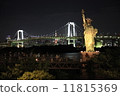 Odaiba Statue of Liberty and Rainbow Bridge 11815369