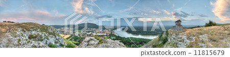 panorama of rhe small town and country from the hill 11815679