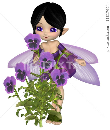 Cute Toon Purple Pansy Fairy, Standing Cute Toon Purple Pansy Fairy, Standing 11817604