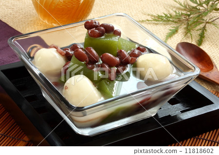 抹茶瓊脂白玉日本甜點茶 11818602