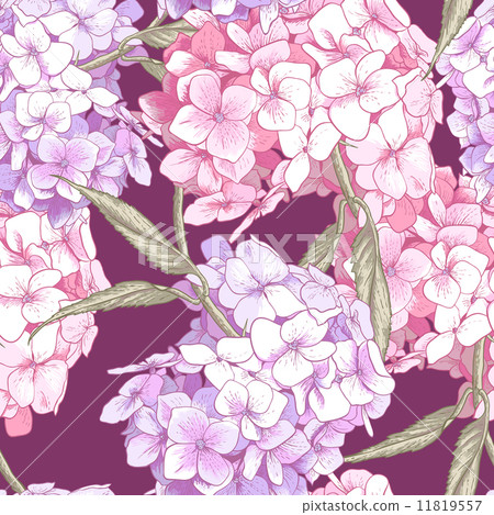 Beautiful Pink Hydrangea Seamless Background 11819557