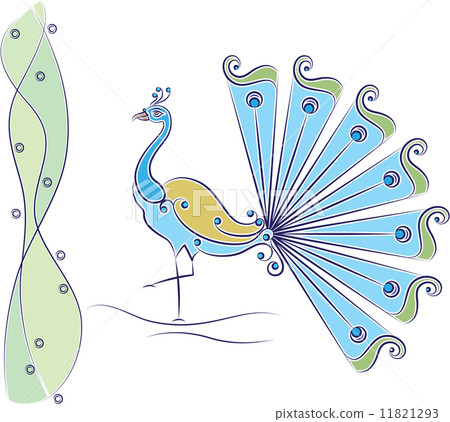 Peacock Artistic Hand Drawn 11821293