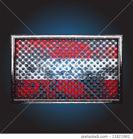 Vector flag on old metal 11821902