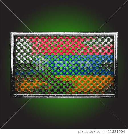 Vector flag on old metal 11821904