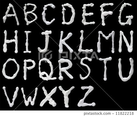 Alphabet written in shaving form 11822218