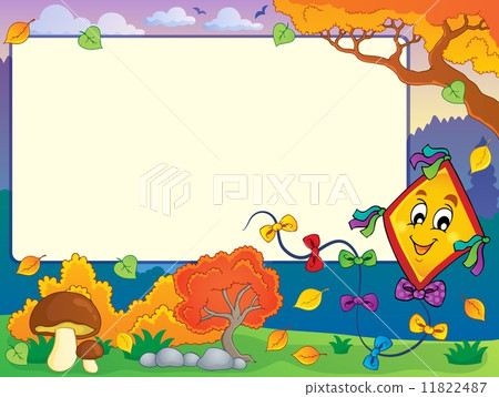 Autumn frame with kite 1 Autumn frame with kite 1 11822487