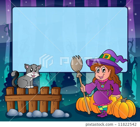 Mysterious forest Halloween frame 4 11822542