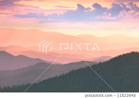 Colorful Sunset in the Mountains 11822648
