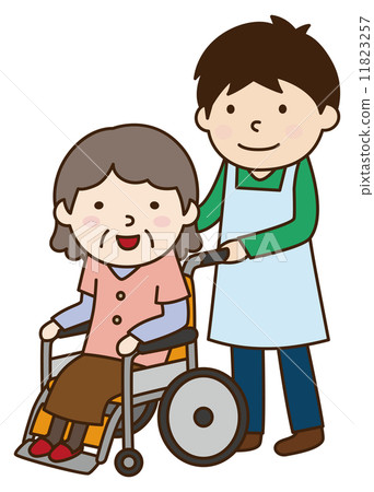 Granny riding a wheelchair - Stock Illustration [11823257] - PIXTA