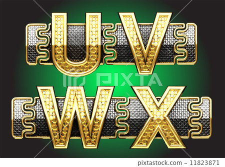 Vector line up golden figures 11823871