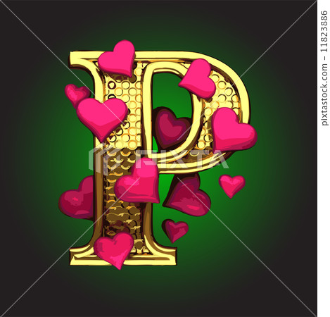 Vector golden figure with hearts Vector golden figure with hearts 11823886