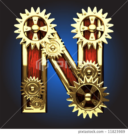 Vector wooden figure with gears Vector wooden figure with gears 11823989