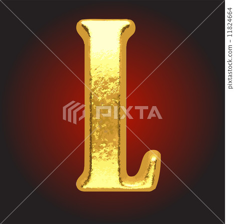 Vector golden letter on red 11824664