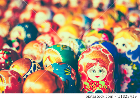 Colorful Russian Nesting Dolls At The Market 11825419