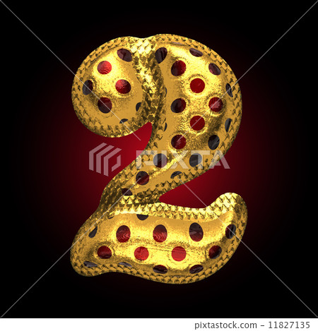 vector golden and red letter 2 11827135