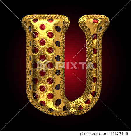 vector golden and red letter u 11827146