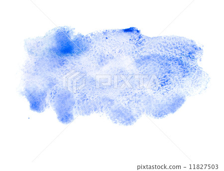 Blue colorful abstract hand draw watercolour aquarelle art paint splatter stain on white background 11827503