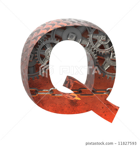 Vector gears cutted figure q. Paste to any background 11827593