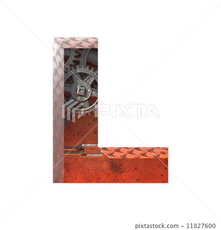 Vector gears cutted figure l. Paste to any background 11827600