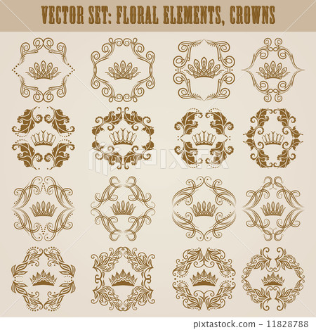 Victorian crown and decorative elements. 11828788