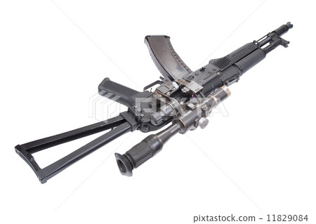 Kalashnikov AK with optical sight on white Kalashnikov AK with optical sight on white 11829084