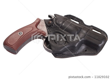 revolver gun and leather holster isolated on white background revolver gun and leather holster isolated on white background 11829102