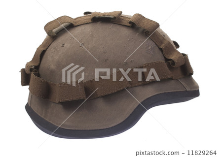 kevlar helmet with cover isolated on white 11829264