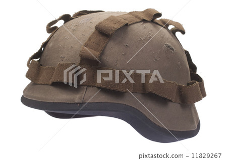 kevlar helmet with cover isolated on white 11829267
