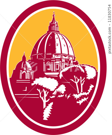 Dome of St Peter's Basilica Vatican Retro 11830754