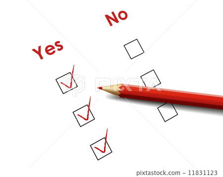 yes no check box with red pen 11831123