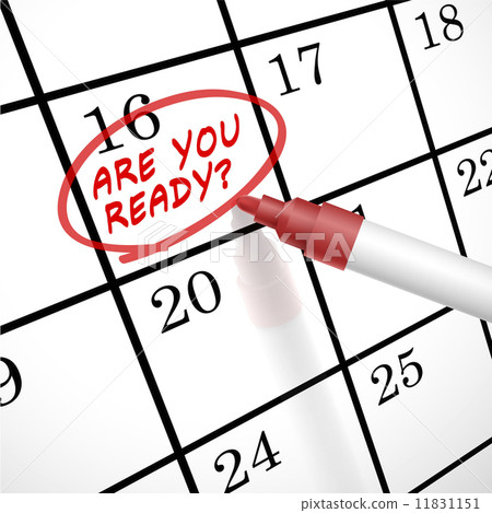 are you ready words circle marked on a calendar 11831151