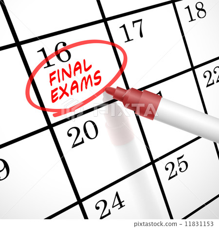 final exams words circle marked on a calendar 11831153
