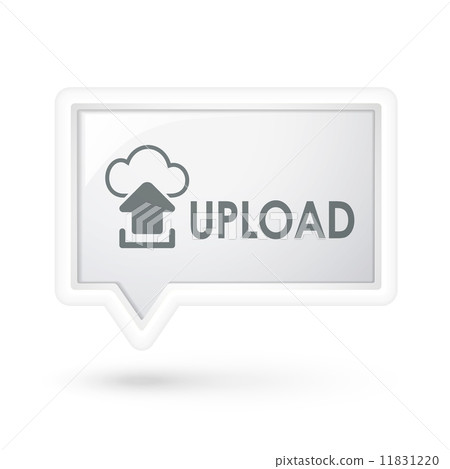 upload with cloud computing icon on a speech bubble 11831220