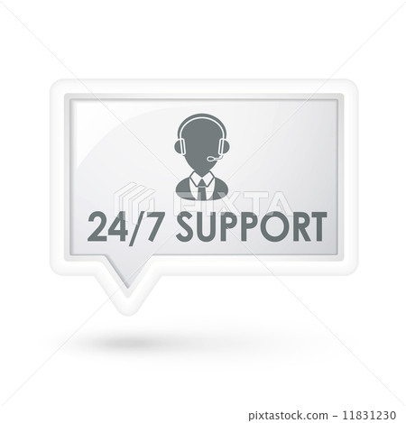all day service support words on a speech bubble 11831230
