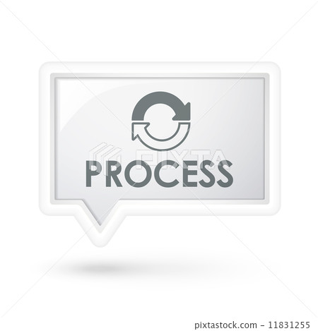 process word with arrow icon on a speech bubble process word with arrow icon on a speech bubble 11831255