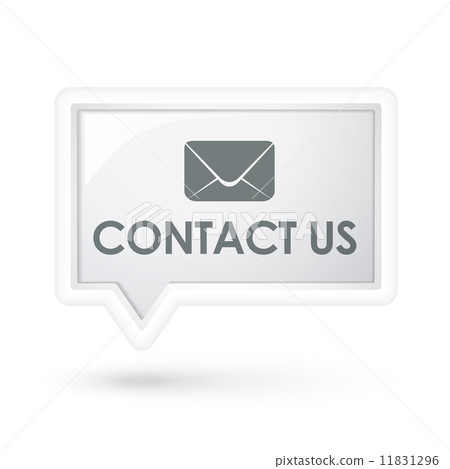 contact us words with mail icon on a speech bubble 11831296