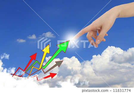 graph show different direction by high move to the sky 11831774
