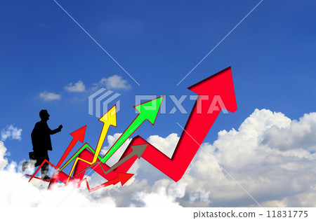 graph show different direction by high move to the sky 11831775