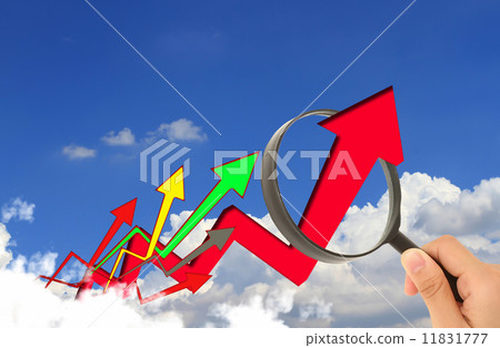 graph show different direction by high move to the sky 11831777