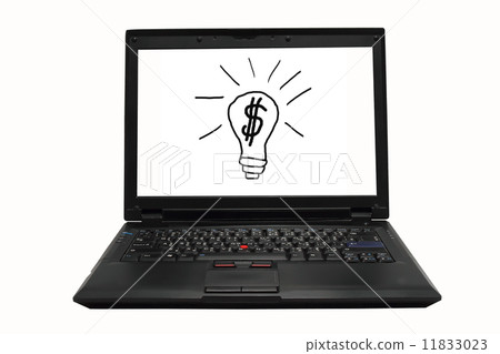 Laptop with screen and bulb 11833023