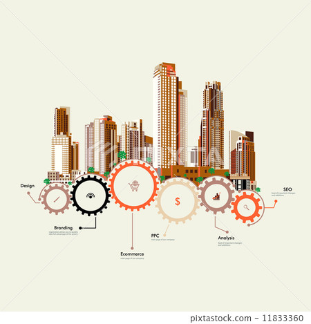 Skyscrapers stand on the gears Skyscrapers stand on the gears 11833360