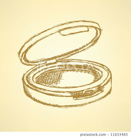 Sketch powder compact in vintage style 11833465