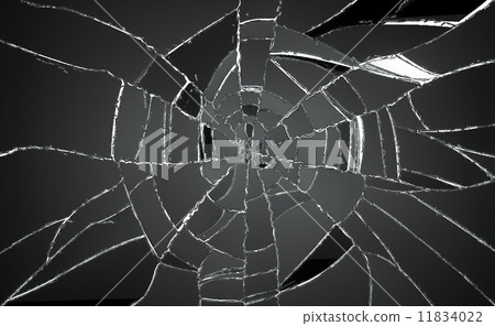 Shattered and damaged pieces of glass 11834022