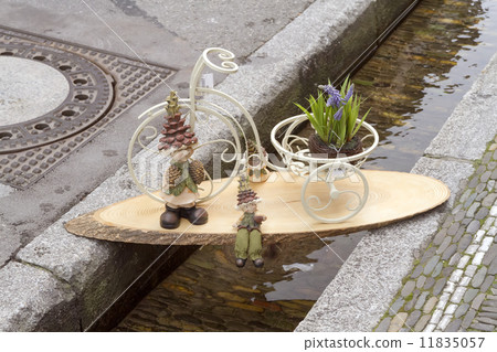 Decoration on a small canal in Freiburg. Europe. Germany Decoration on a small canal in Freiburg. Europe. Germany 11835057