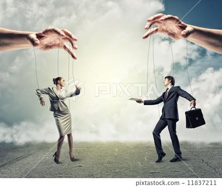 two puppet businessman two puppet businessman 11837211
