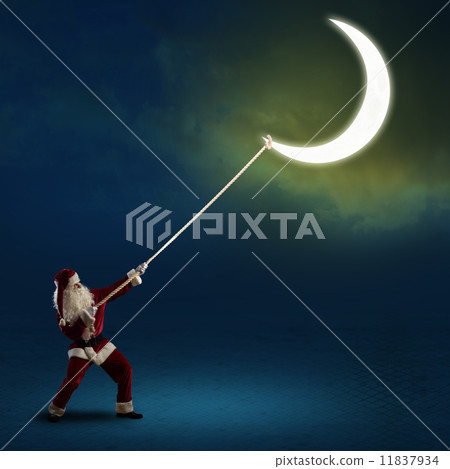 Santa Claus pulls the moon Santa Claus pulls the moon 11837934