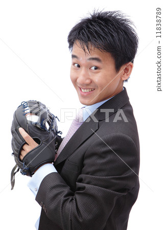 Young Business Man pitching baseball Young Business Man pitching baseball 11838789
