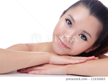 Beautiful young woman touching her face 11838865